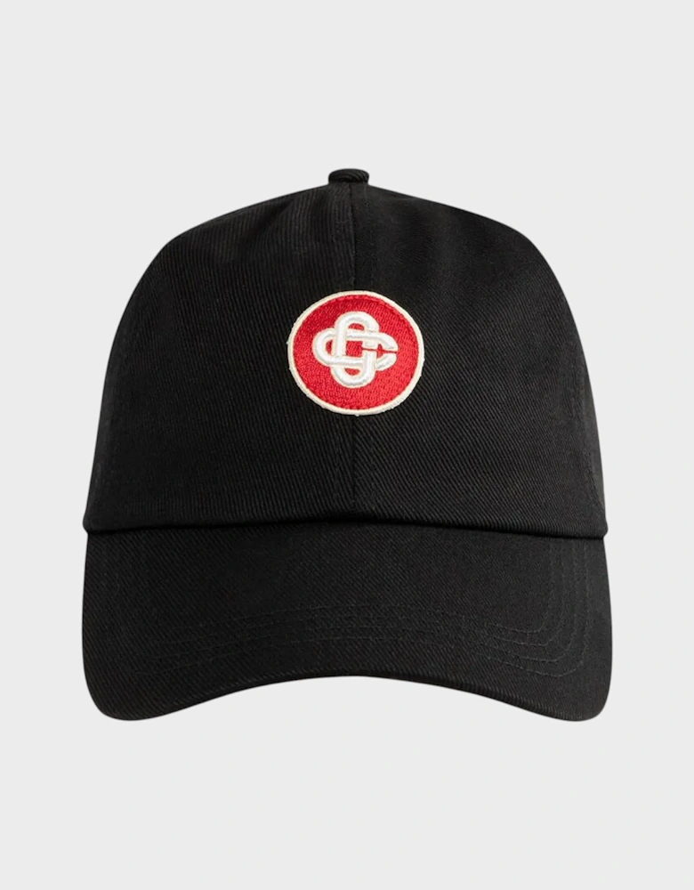 Logo Round Embroidered Patch Cap Black