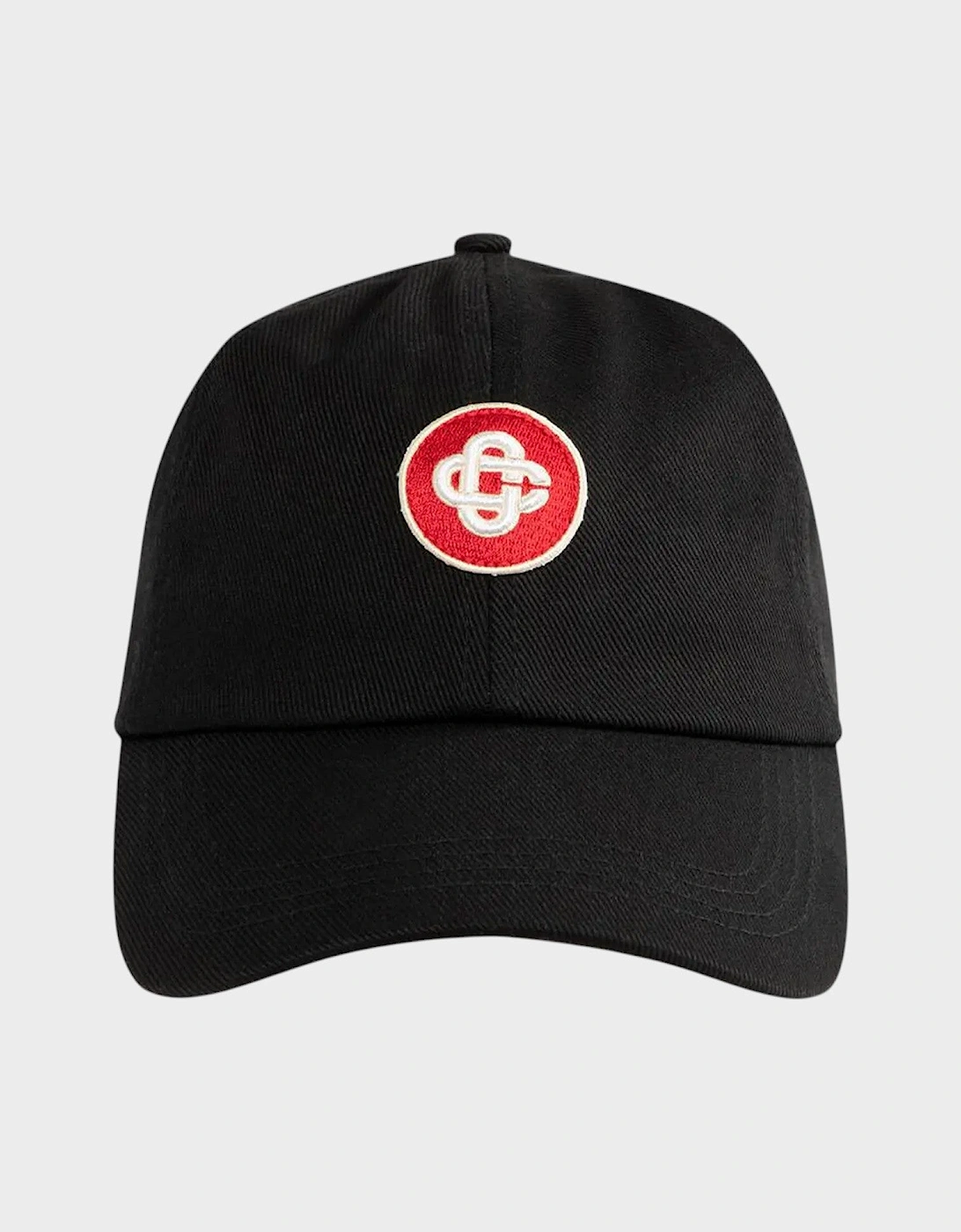Logo Round Embroidered Patch Cap Black