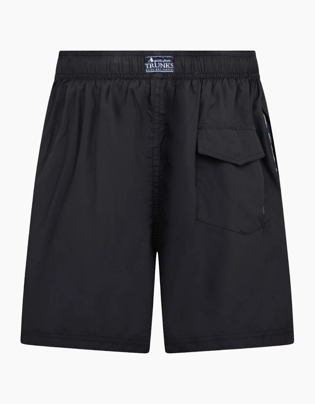 Aquascutum Active CC Piping Check Design Black Swim Shorts