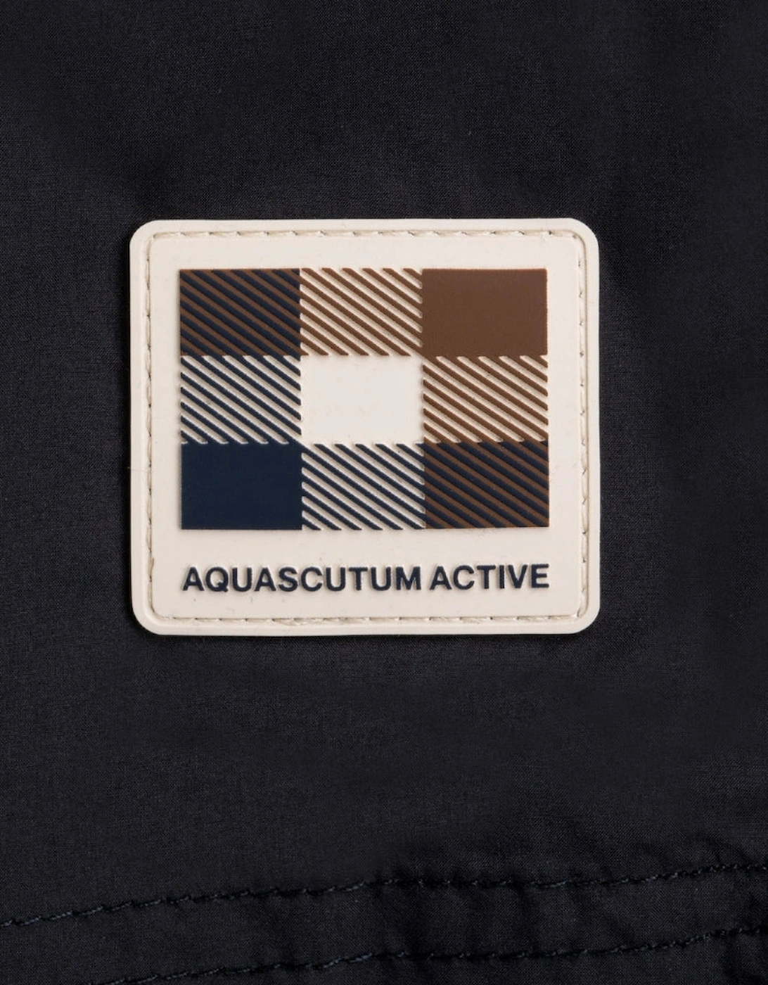 Aquascutum Active CC Piping Check Design Black Swim Shorts