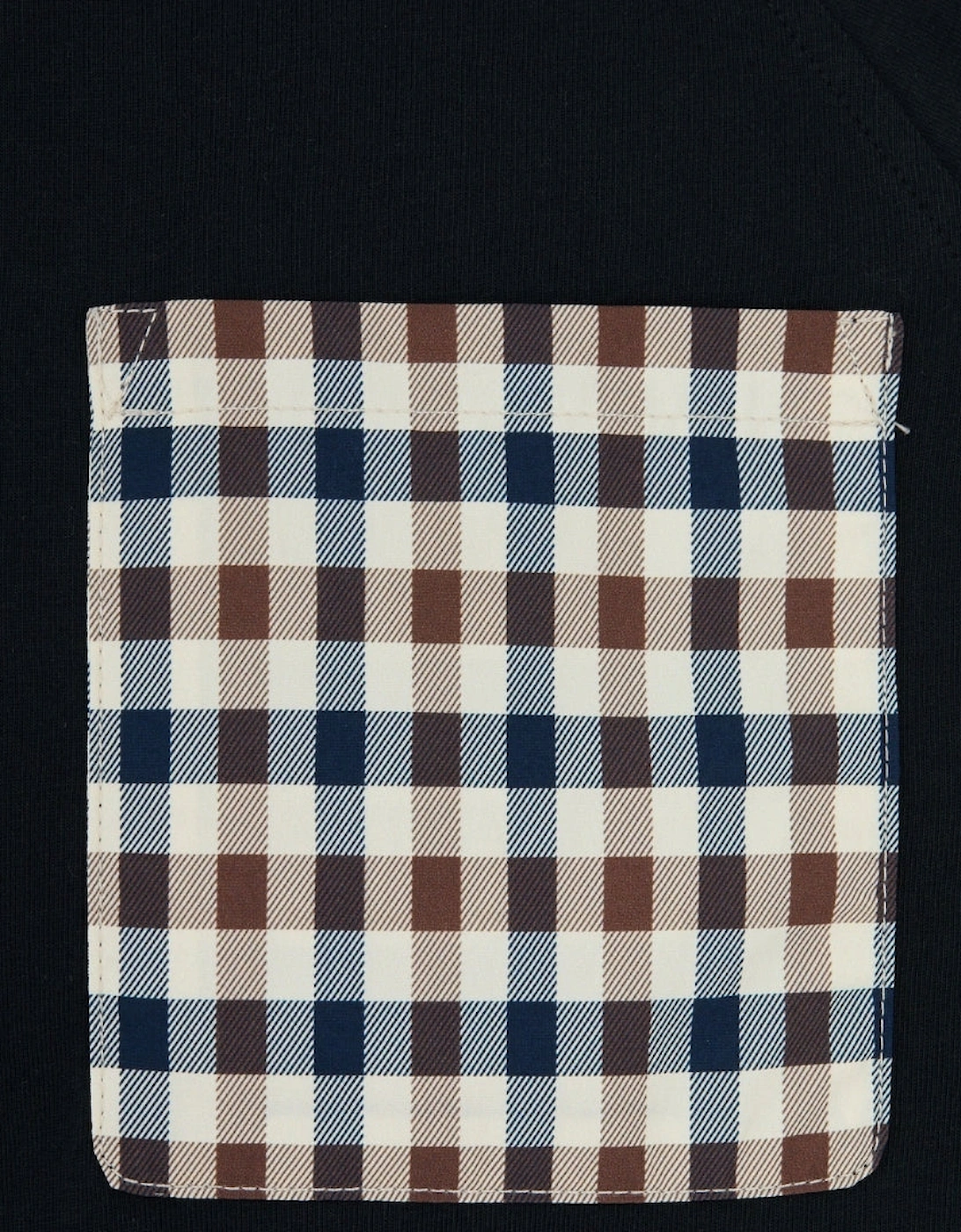 Aquascutum Active Raglan Check Pocket Black T-Shirt