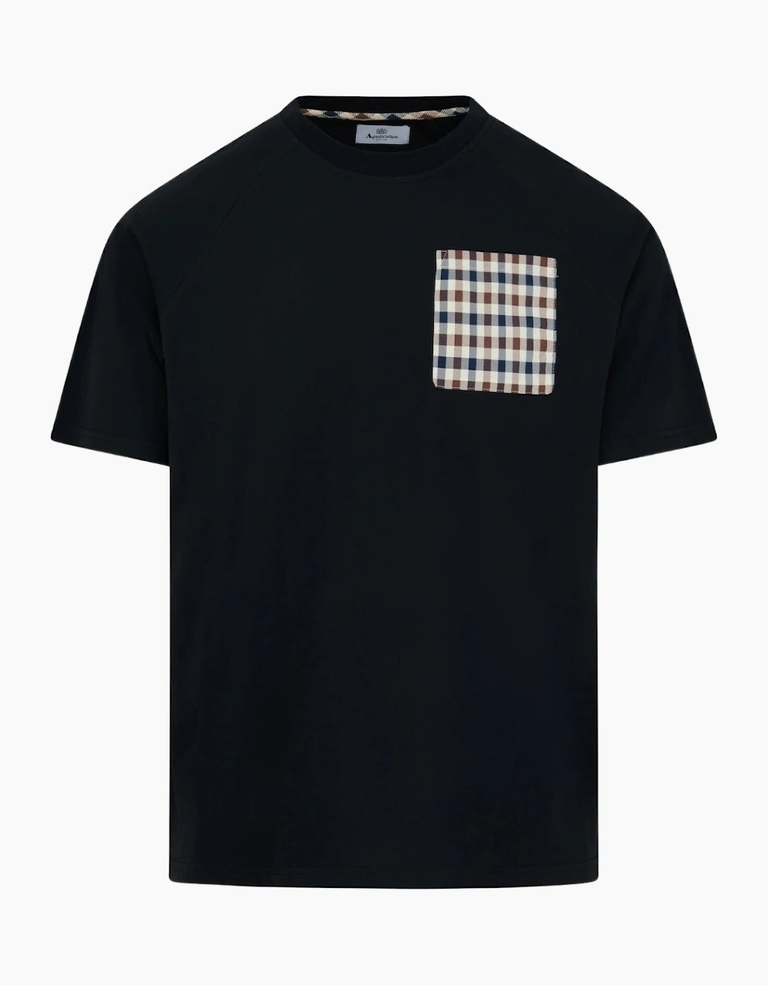 Aquascutum Active Raglan Check Pocket Black T-Shirt