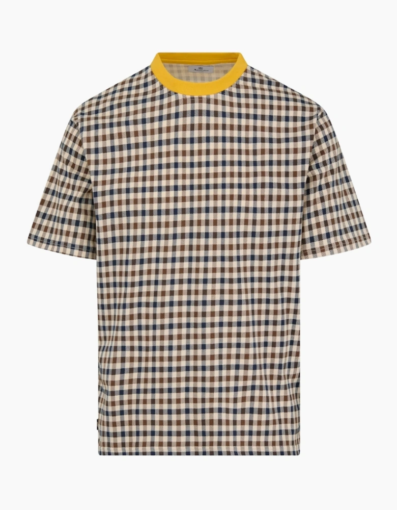 Aquascutum Active Iconic Check Beige T-Shirt