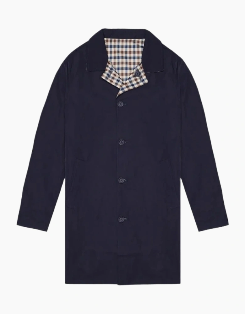 Aquascutum Active Archival Reversible Navy Blue Mid Coat Jacket