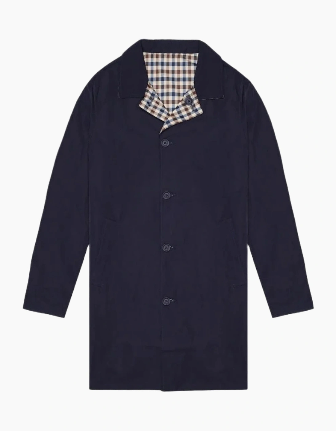 Aquascutum Active Archival Reversible Navy Blue Mid Coat Jacket, 8 of 7