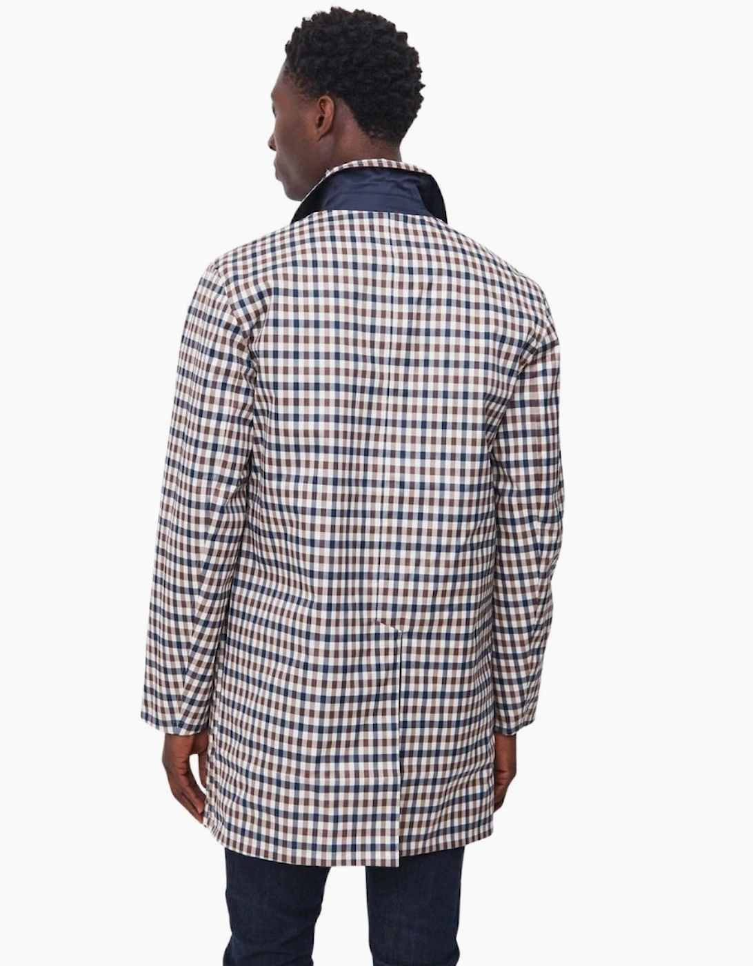 Aquascutum Active Archival Reversible Navy Blue Mid Coat Jacket