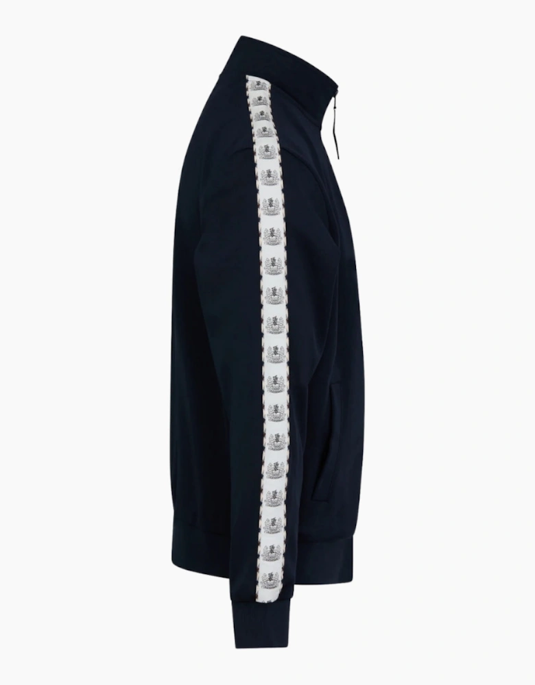 Aquascutum Active Crest Tape  Navy Zip Track Top