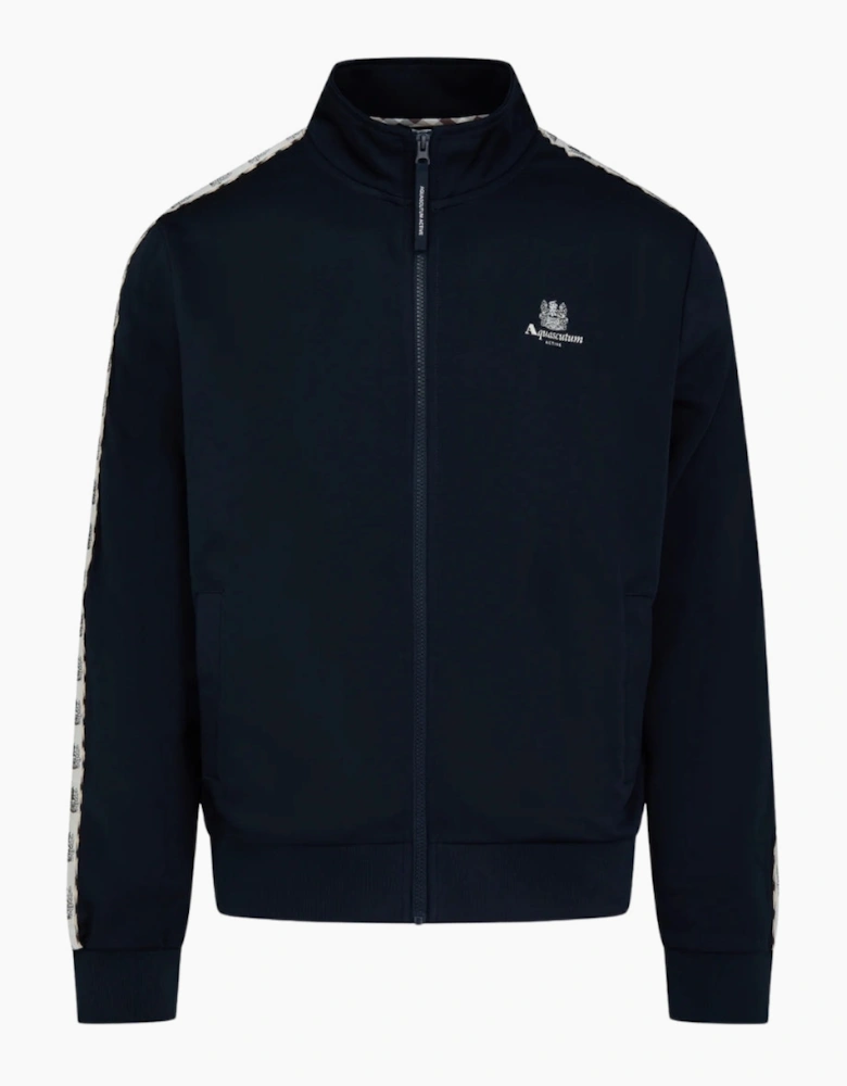 Aquascutum Active Crest Tape  Navy Zip Track Top