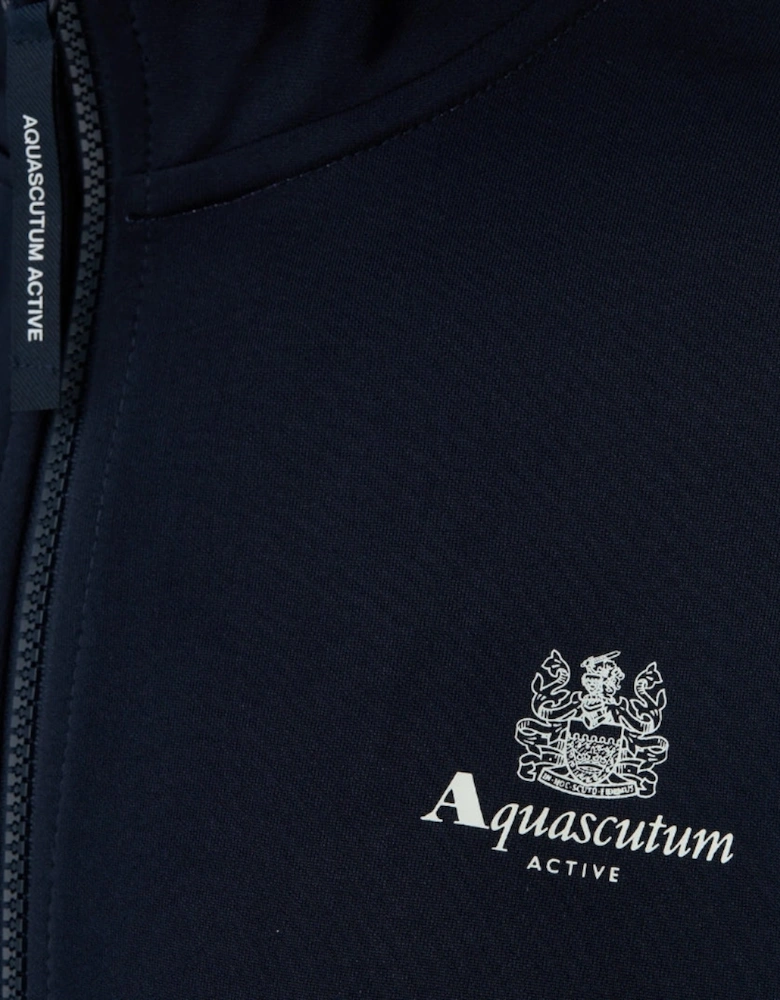 Aquascutum Active Crest Tape  Navy Zip Track Top
