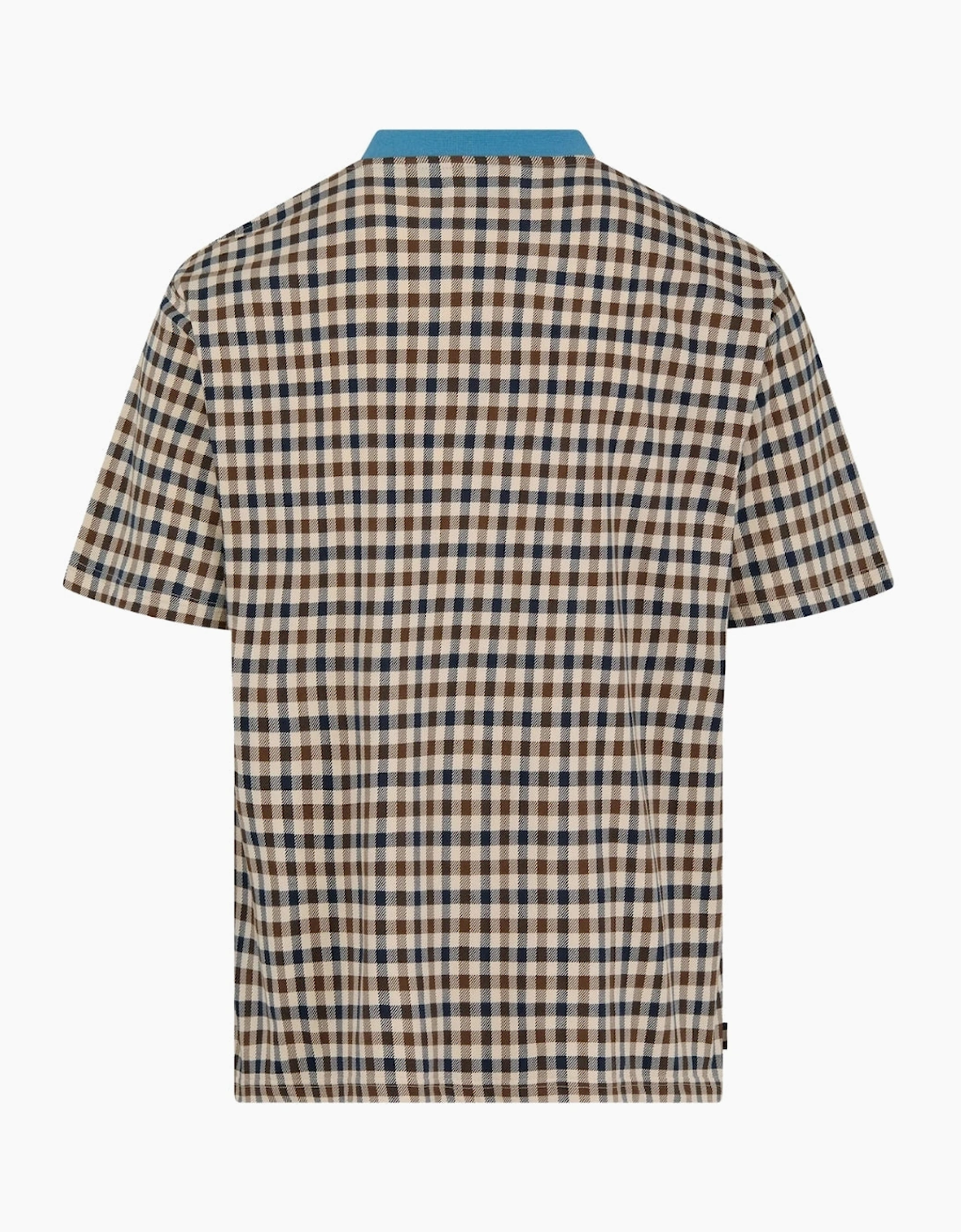 Aquascutum Active Iconic Check Avio Blue Beige T-Shirt