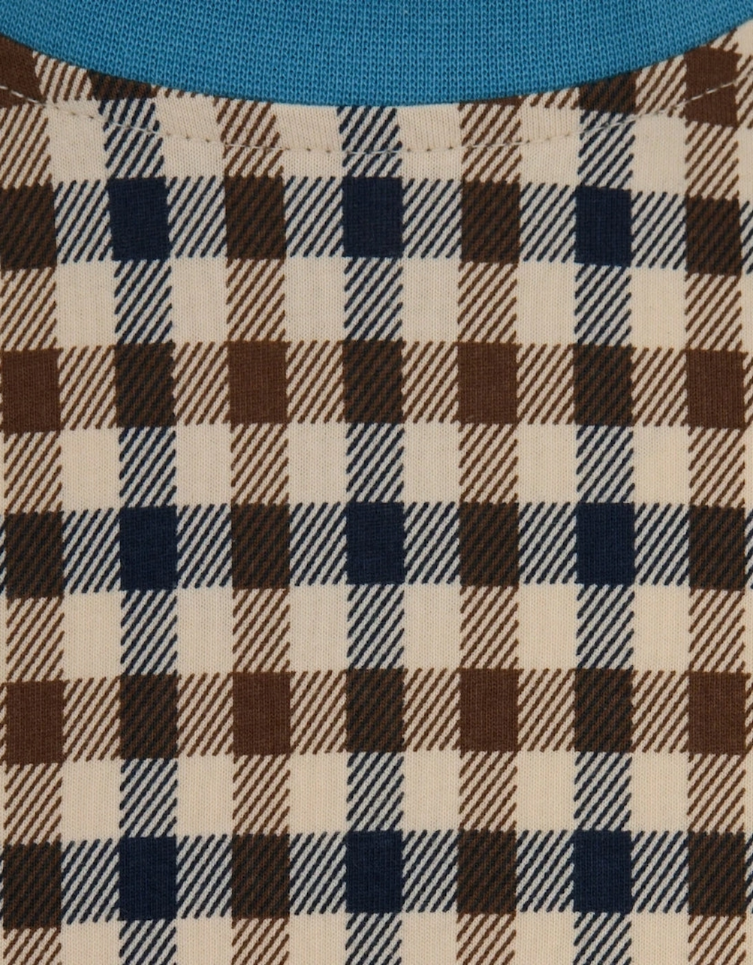 Aquascutum Active Iconic Check Avio Blue Beige T-Shirt