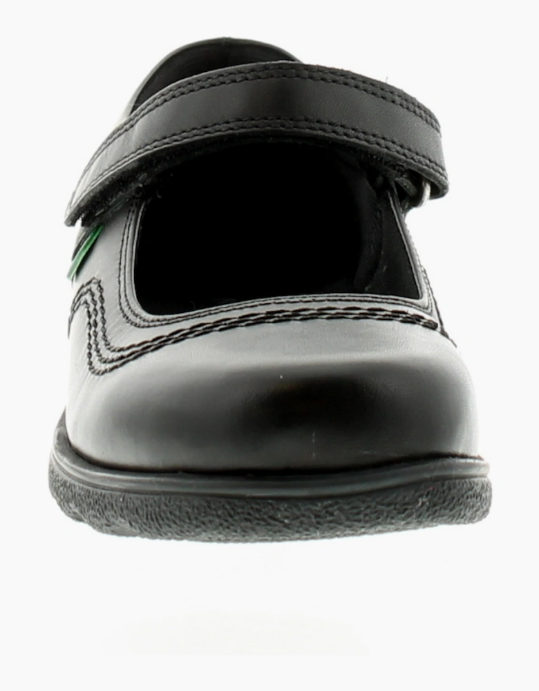 Kickers Girls School Shoes Fragma Pop Leather Touch Fastening black UK Size