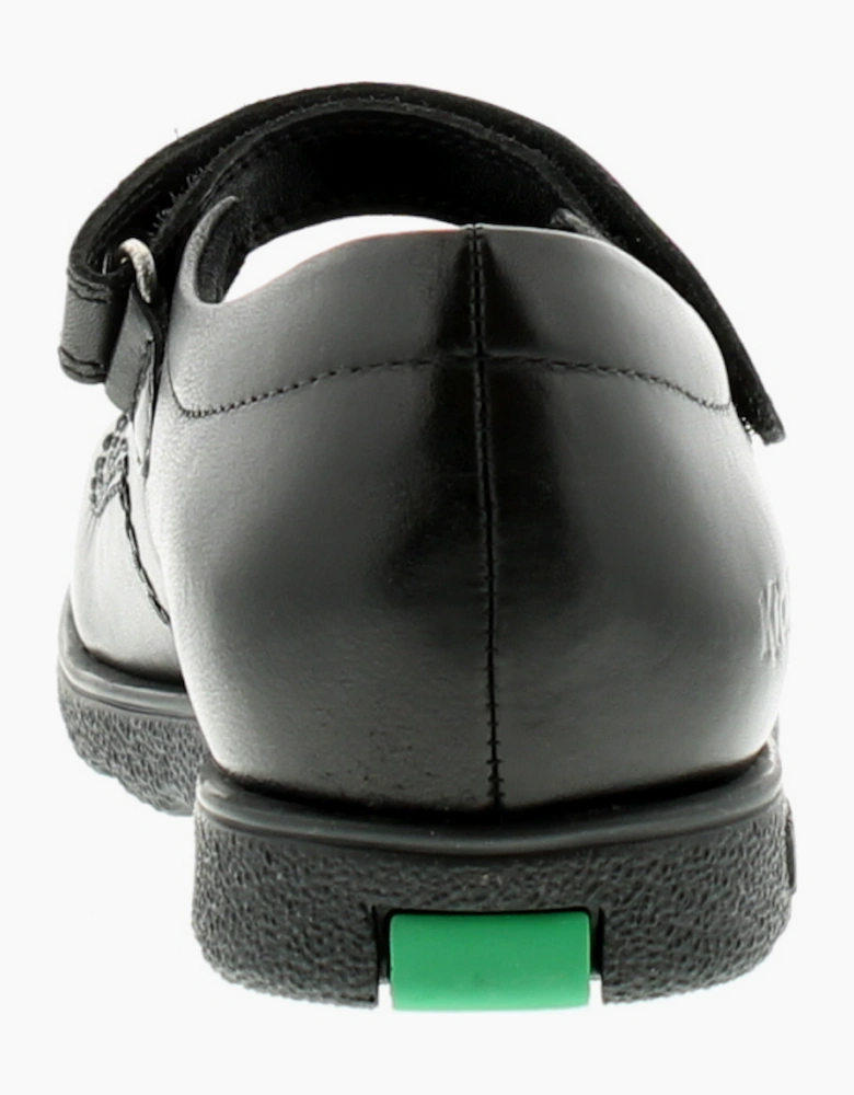 Kickers Girls School Shoes Fragma Pop Leather Touch Fastening black UK Size