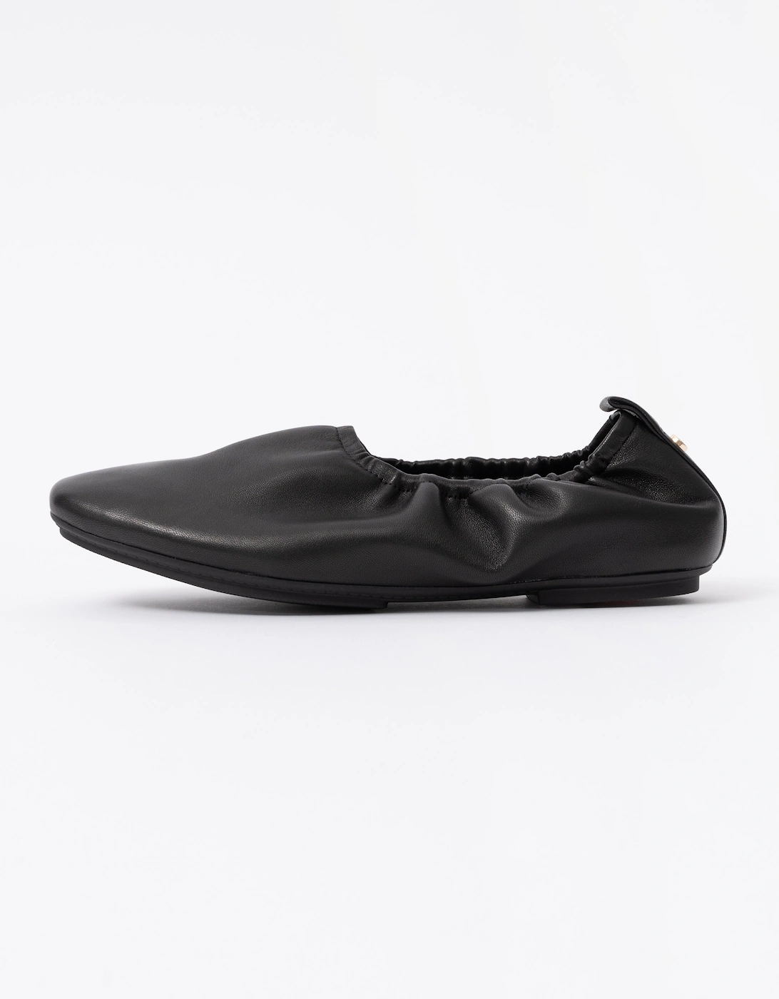 FitFlop Delicato Poise Womens Leather Ballerina Shoes - All Black 090