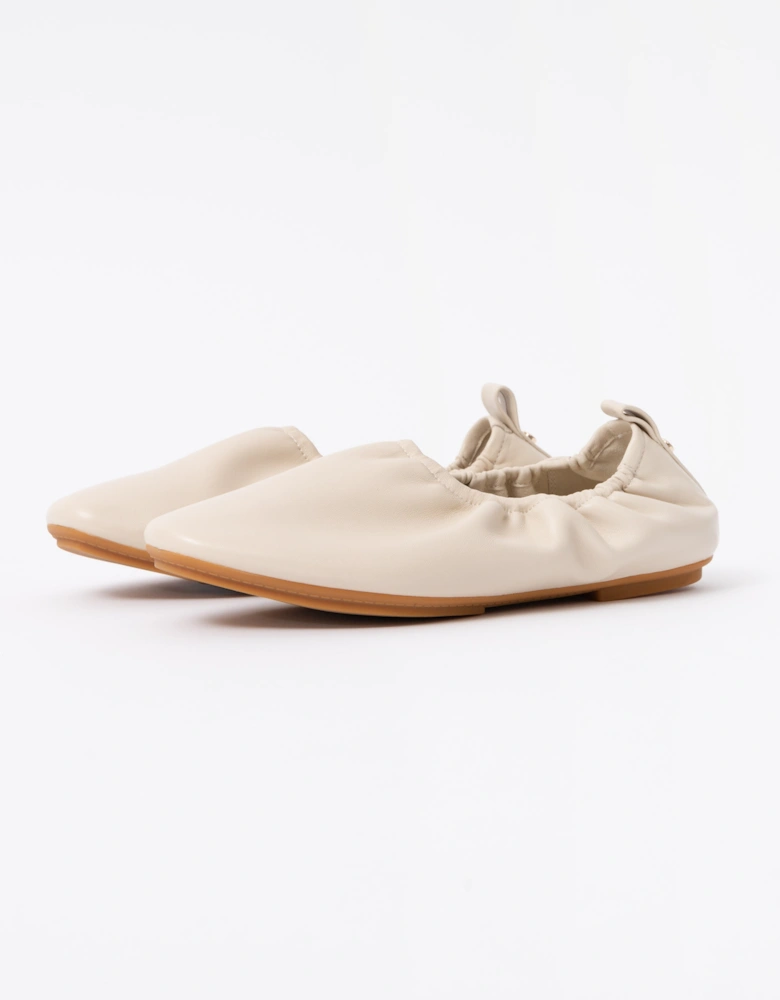 FitFlop Delicato Poise Womens Leather Ballerina Shoes - Hazy Taupe E40