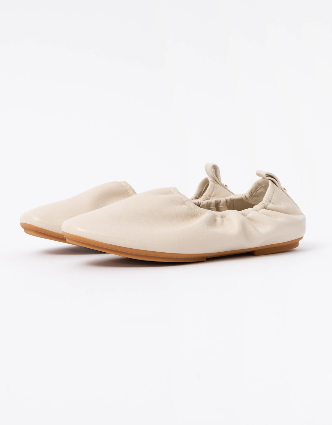 FitFlop Delicato Poise Womens Leather Ballerina Shoes - Hazy Taupe E40