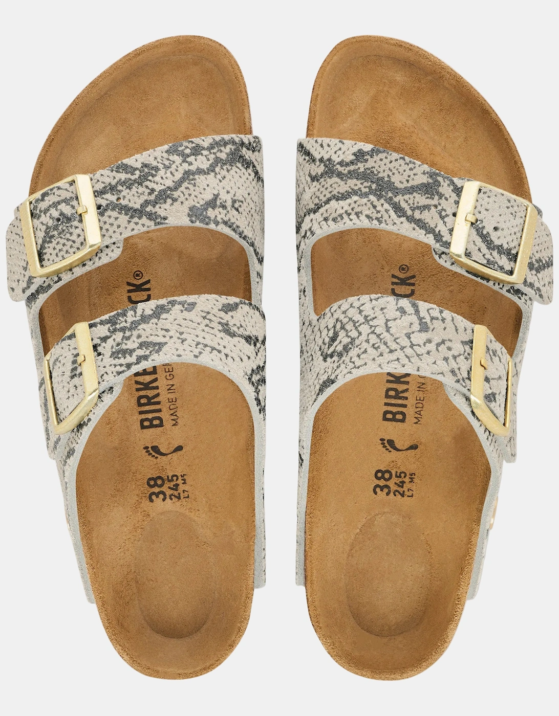 Birkenstock Arizona Rivet Logo Suede Womens Sandals - Snake Oyster