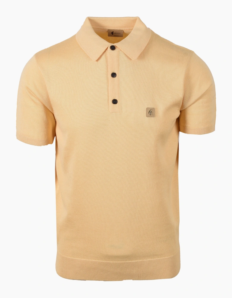 GABICCI VINTAGE JACKSON KNITTED POLO SHIRT LEMON