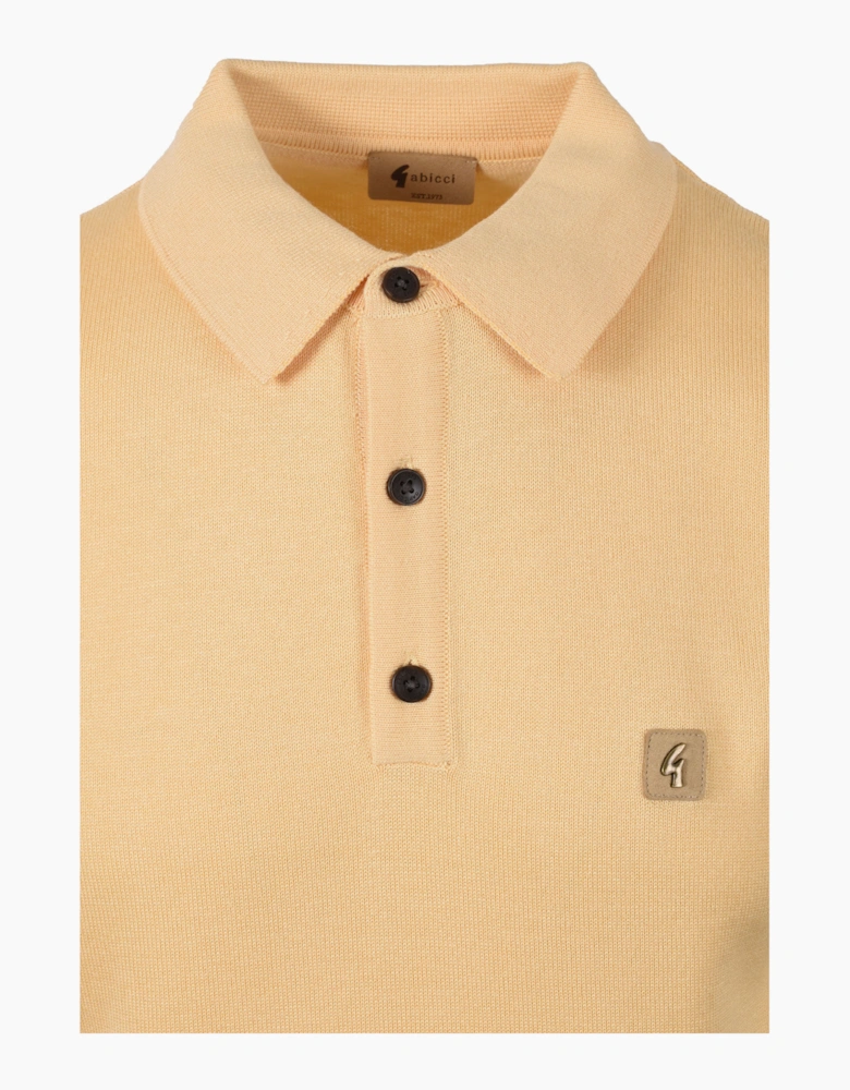 GABICCI VINTAGE JACKSON KNITTED POLO SHIRT LEMON