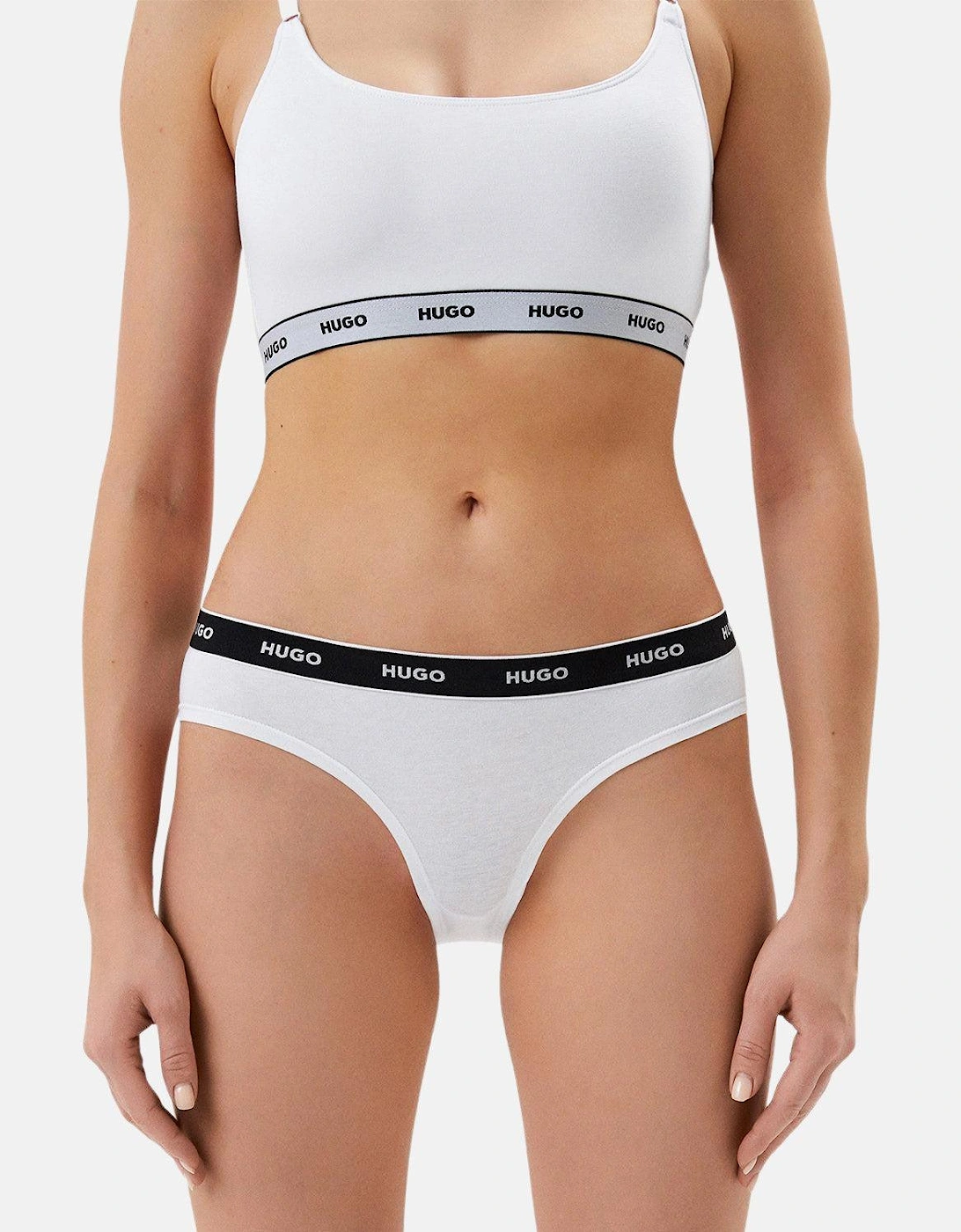 HUGO WOMENS 3 PACK BRIEFS BLACK WHITE