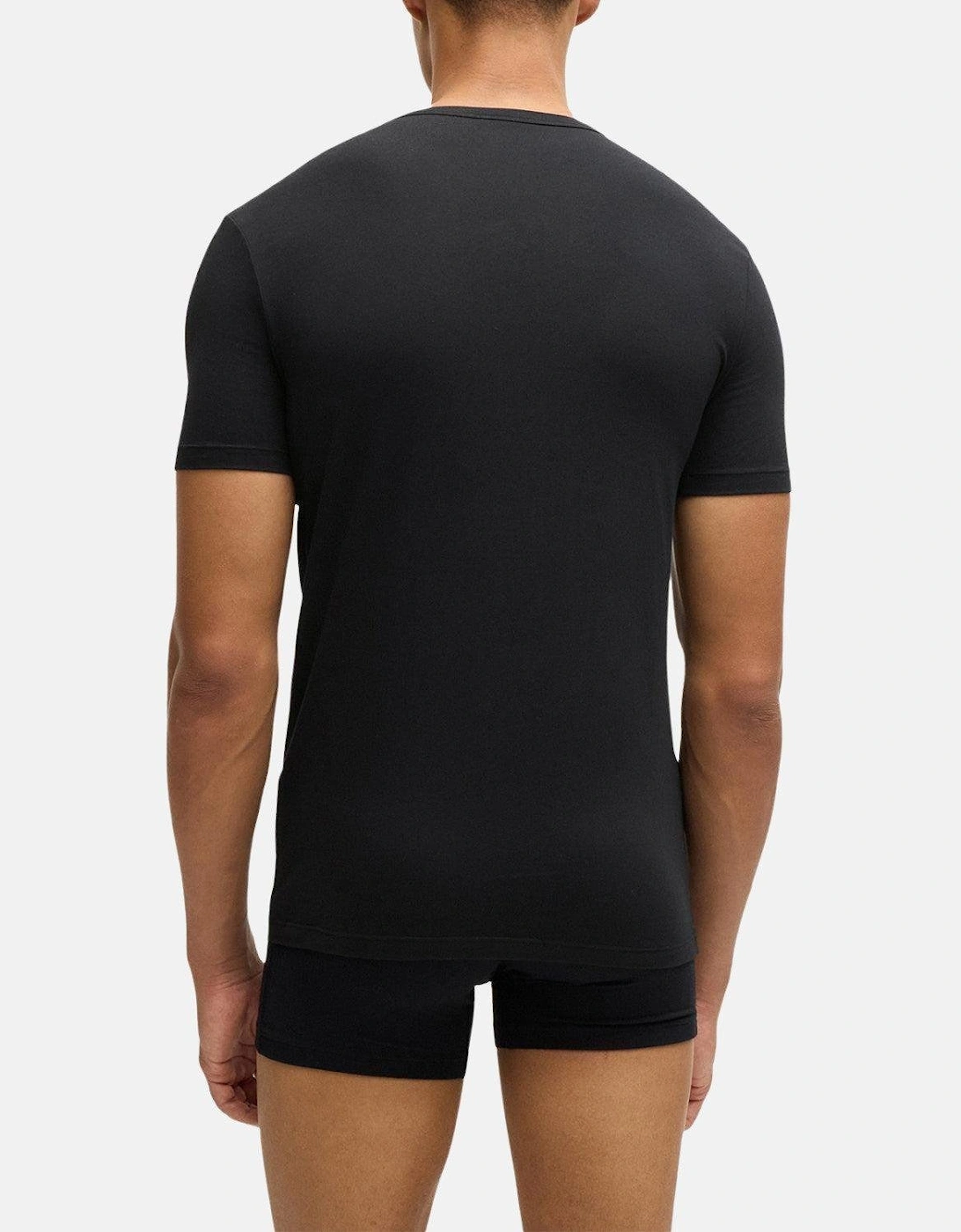 BOSS 2 PACK STRETCH COTTON T-SHIRTS BLACK