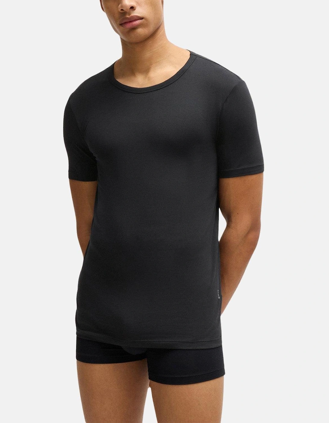 BOSS 2 PACK STRETCH COTTON T-SHIRTS BLACK