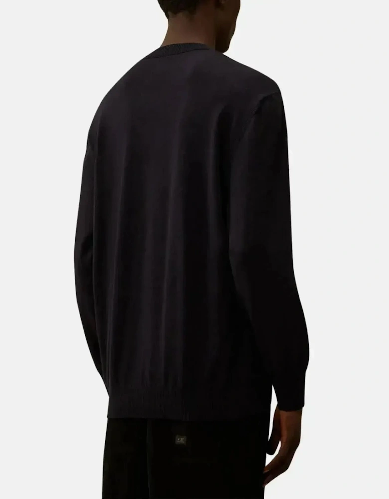 CP COMPANY MENS EXTRAFINE MERINO WOOL CREWNECK SWEATER TOTAL ECLIPSE
