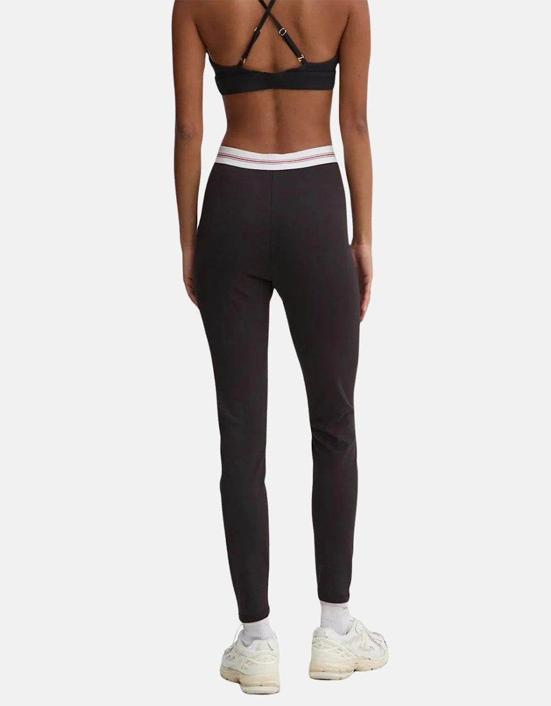 TOMMY HILFIGER WOMENS TJW SIGNATURE TAPPING LEGGINGS BLACK