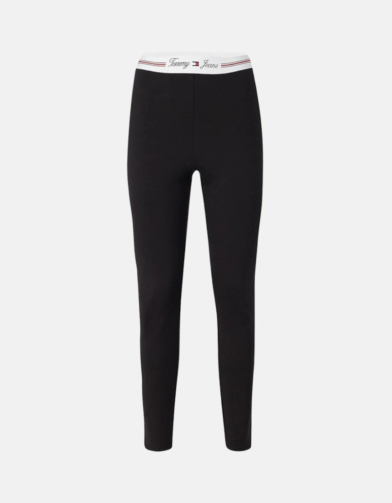 TOMMY HILFIGER WOMENS TJW SIGNATURE TAPPING LEGGINGS BLACK