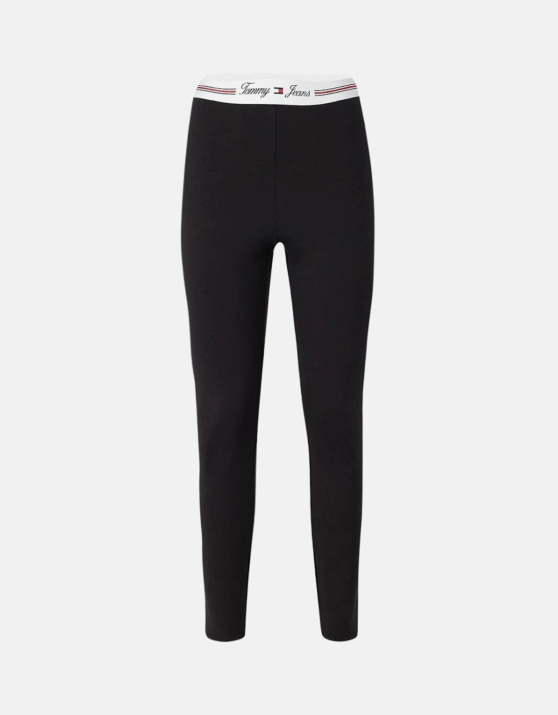TOMMY HILFIGER WOMENS TJW SIGNATURE TAPPING LEGGINGS BLACK