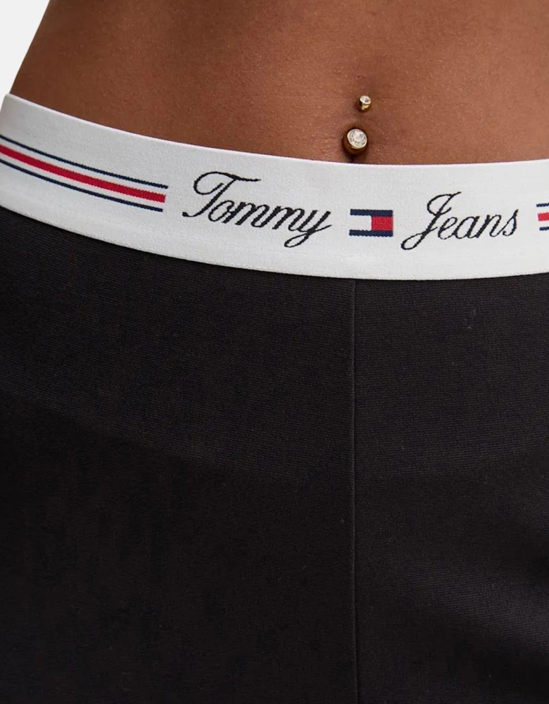 TOMMY HILFIGER WOMENS TJW SIGNATURE TAPPING LEGGINGS BLACK