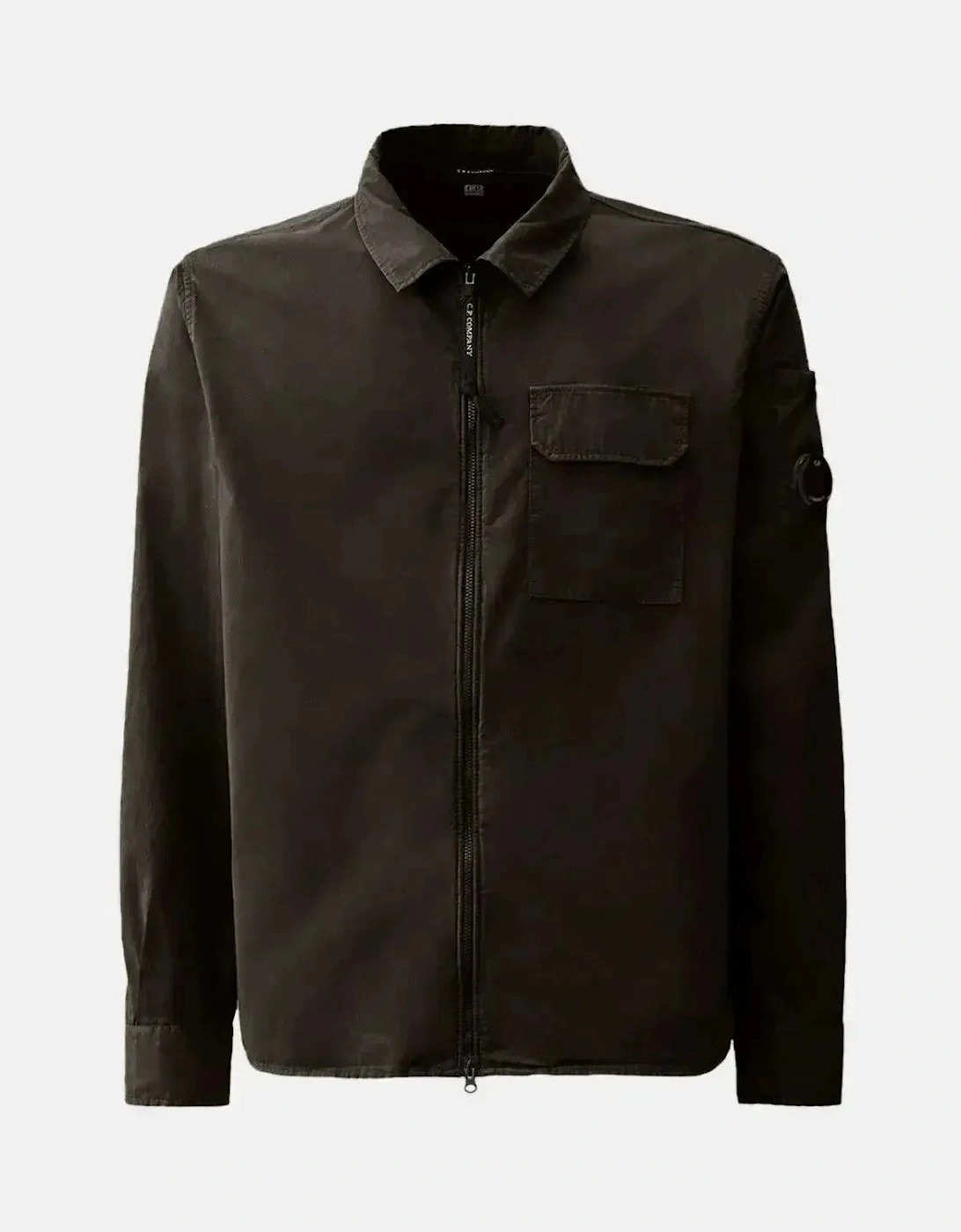 CP COMPANY MENS ORGANIC GABARDINE ZIPPED OVERSHIRT BLACK, 7 of 6