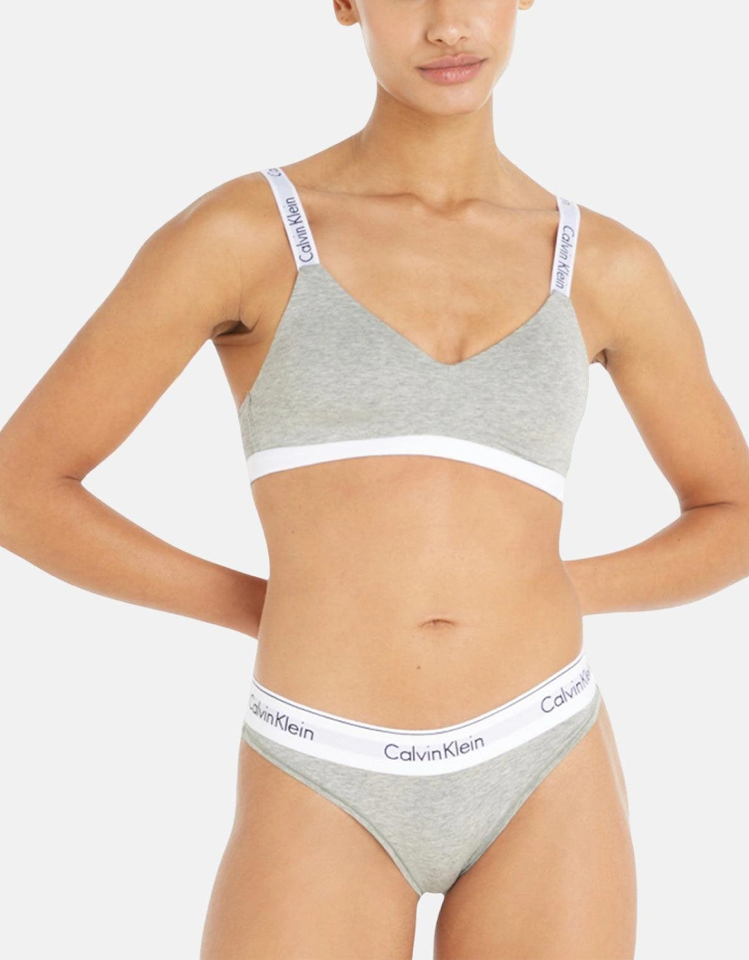 CALVIN KLEIN WOMENS MODERN COTTON BIKINI BRIEFS GREY HEATHER