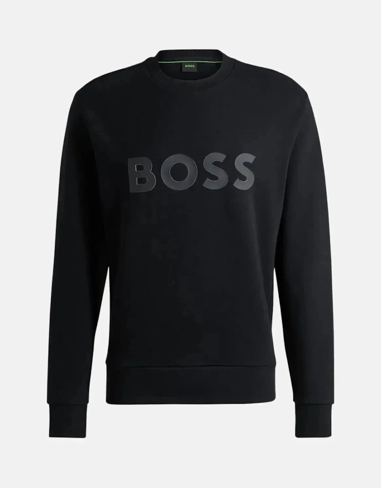 BOSS SALBO SANDWICH LOGO SWEATSHIRT BLACK