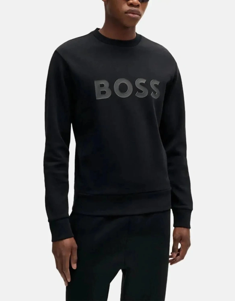 BOSS SALBO SANDWICH LOGO SWEATSHIRT BLACK