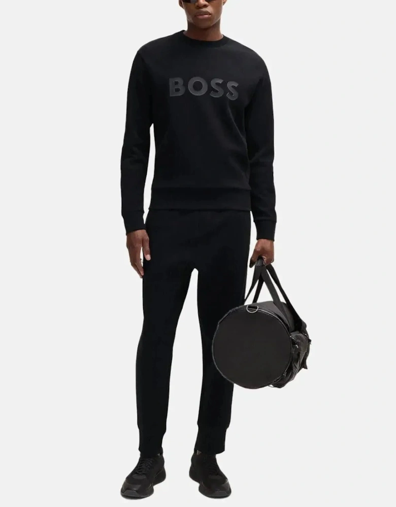 BOSS SALBO SANDWICH LOGO SWEATSHIRT BLACK