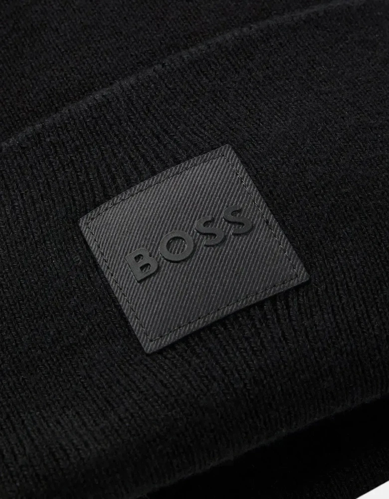 BOSS FANTASTICO COTTON BEANIE BLACK