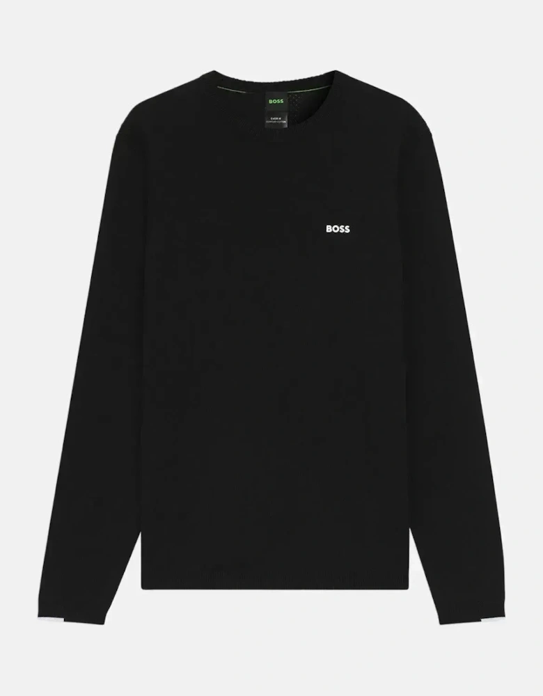 BOSS MENS K-EVERX CREWNECK COTTON KNIT BLACK