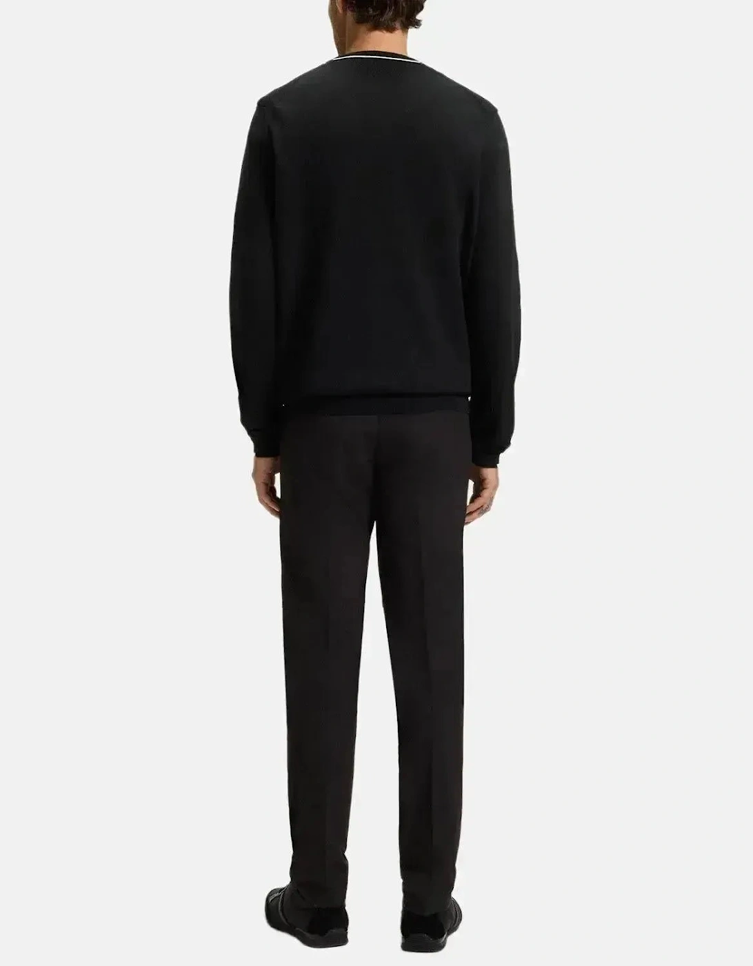 BOSS MENS K-EVERX CREWNECK COTTON KNIT BLACK