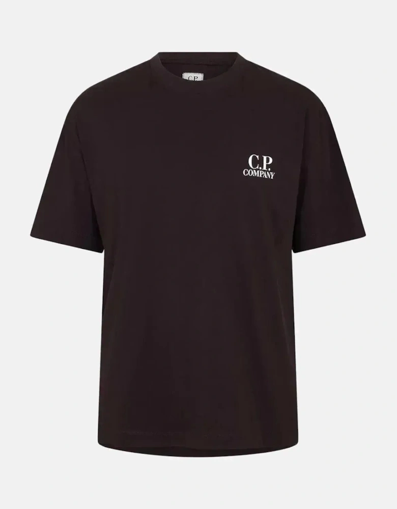 CP COMPANY MENS 30/1 JERSEY BACK LOGO T-SHIRT BLACK