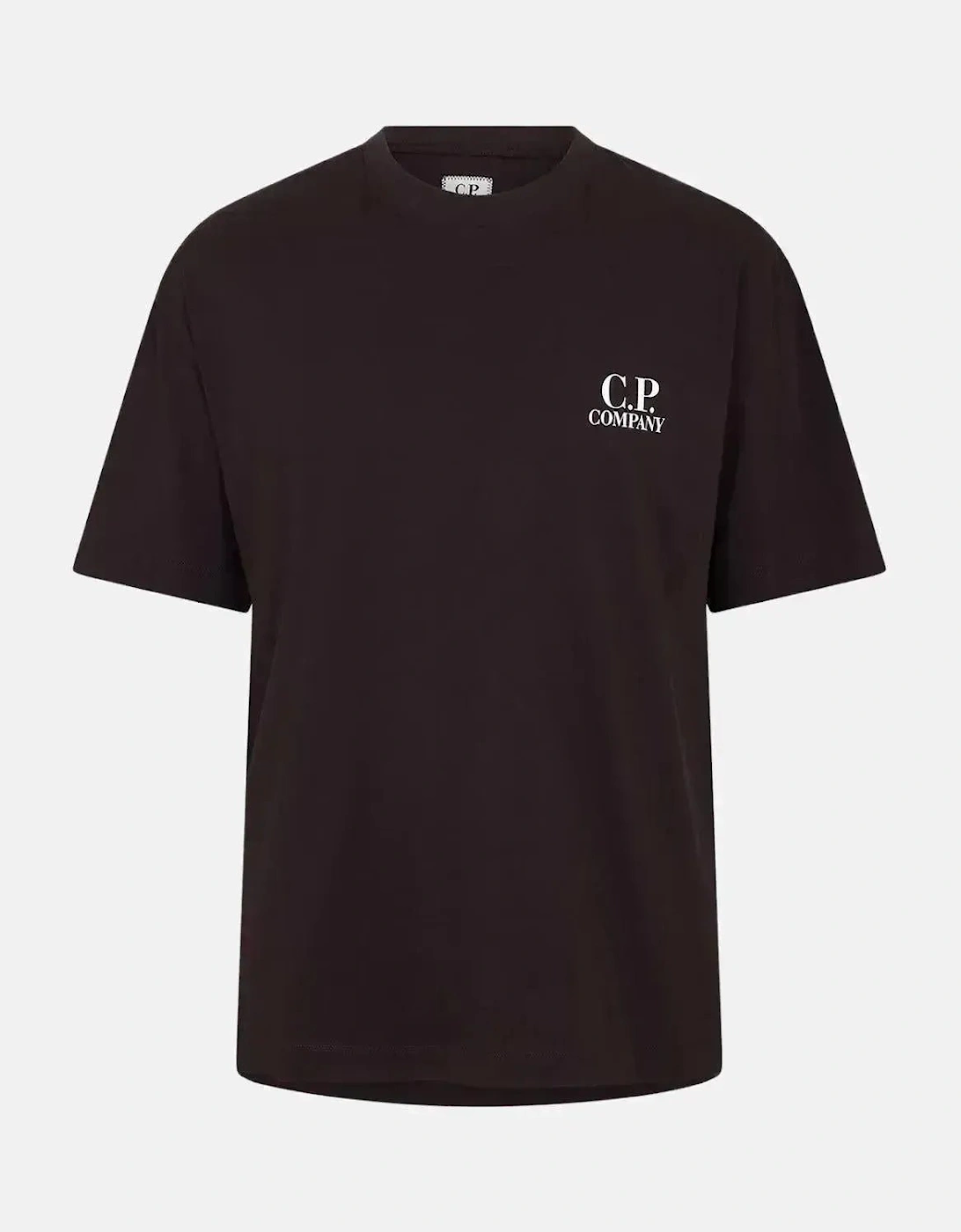 CP COMPANY MENS 30/1 JERSEY BACK LOGO T-SHIRT BLACK