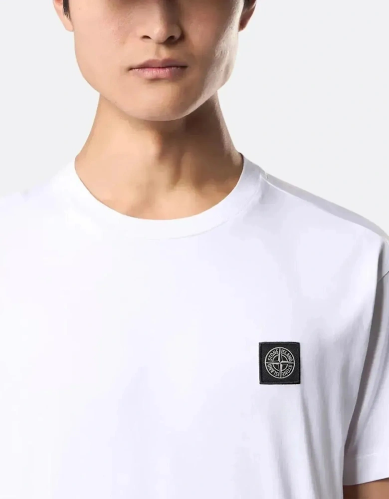 STONE ISLAND MENS 2100027 60/2 COTTON JERSEY SLIM FIT T-SHIRT WHITE
