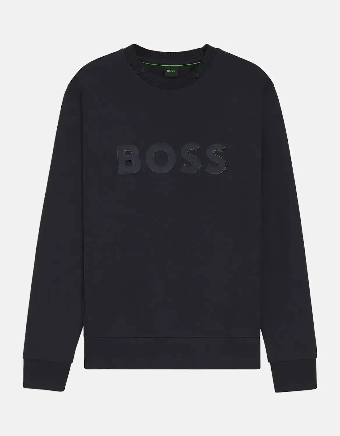 BOSS MENS SALBO SANDWICH LOGO SWEATSHIRT DARK BLUE