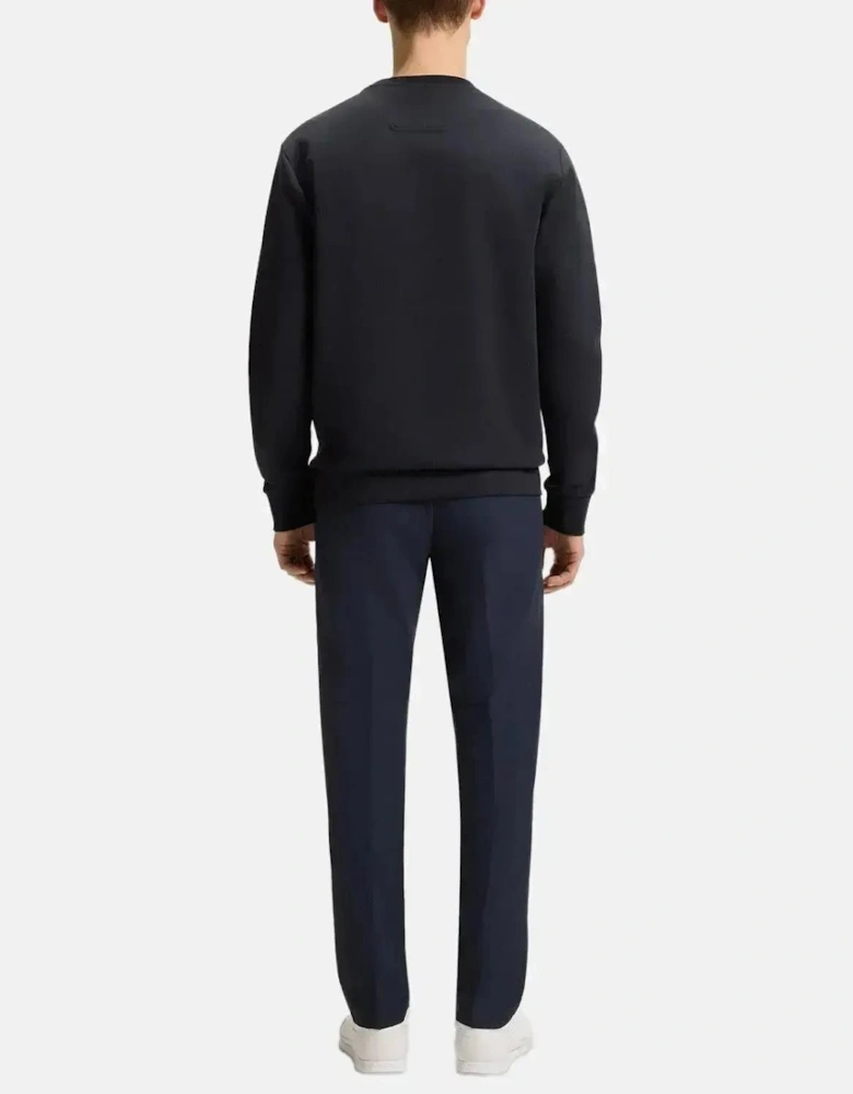 BOSS MENS SALBO SANDWICH LOGO SWEATSHIRT DARK BLUE