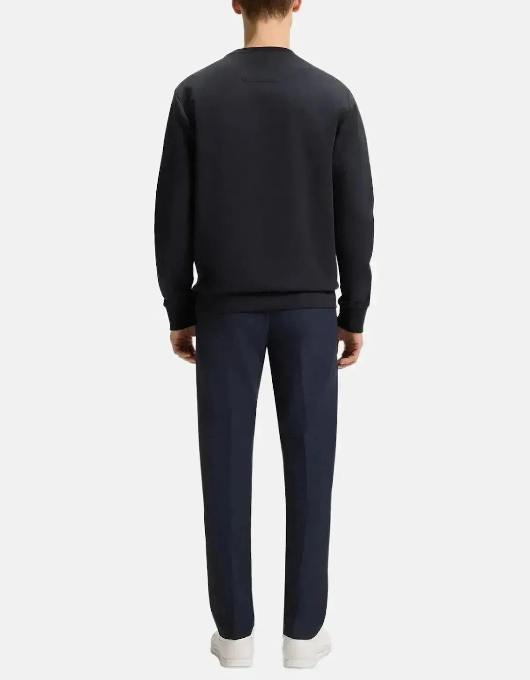 BOSS MENS SALBO SANDWICH LOGO SWEATSHIRT DARK BLUE