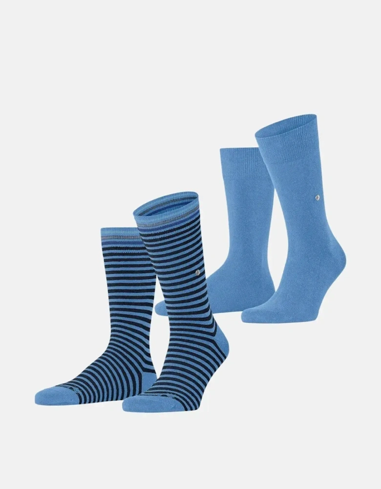 BURLINGTON MENS EVERYDAY STRIPE 2-PACK SOCKS MARINA
