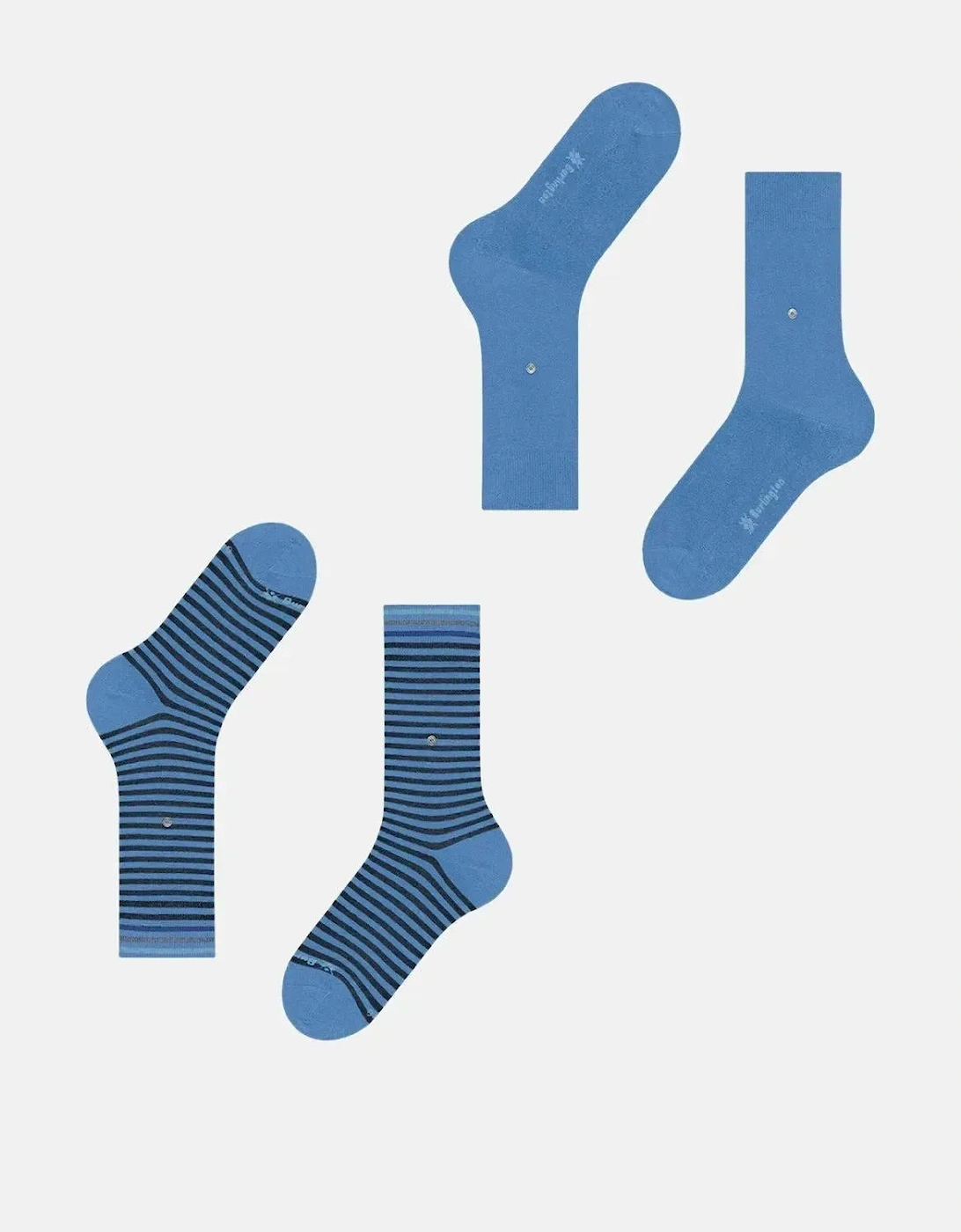 BURLINGTON MENS EVERYDAY STRIPE 2-PACK SOCKS MARINA