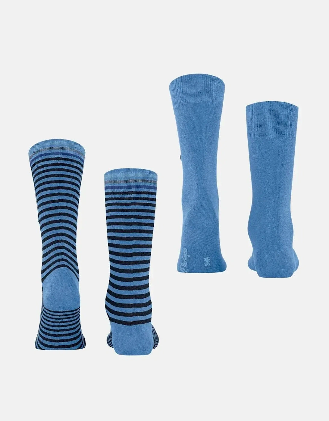 BURLINGTON MENS EVERYDAY STRIPE 2-PACK SOCKS MARINA