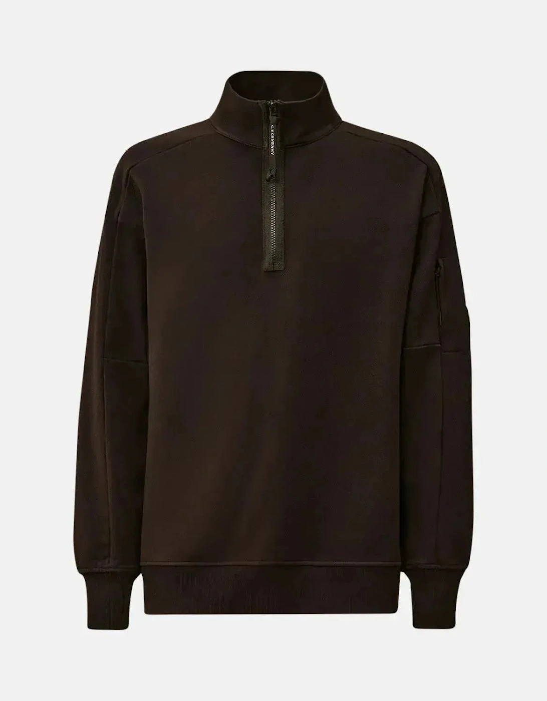 CP COMPANY MENS DIAGONAL RAISED FLEECE 1/4 ZIP SWEATSHIRT BLACK, 6 of 5