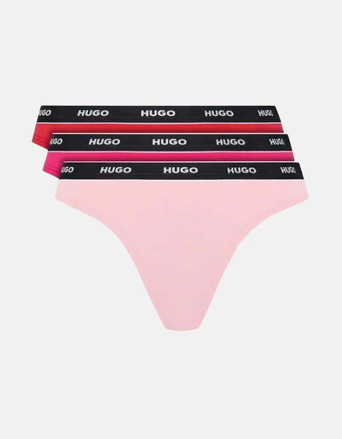 HUGO WOMENS 3 PACK BRIEFS RED PINK ROSE